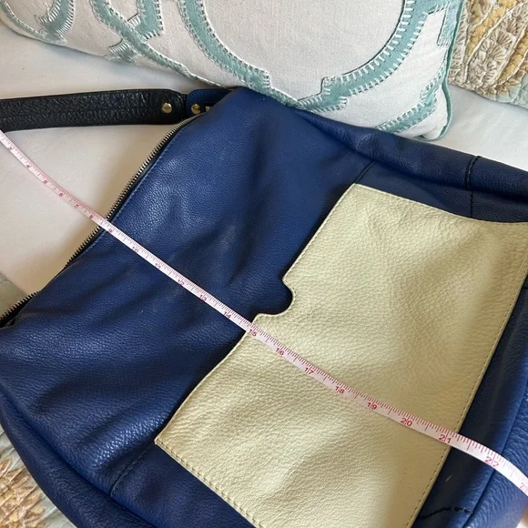 orYANY Navy and Cream Shoulder Bag with Gray Pouch - Picture 9 of 9